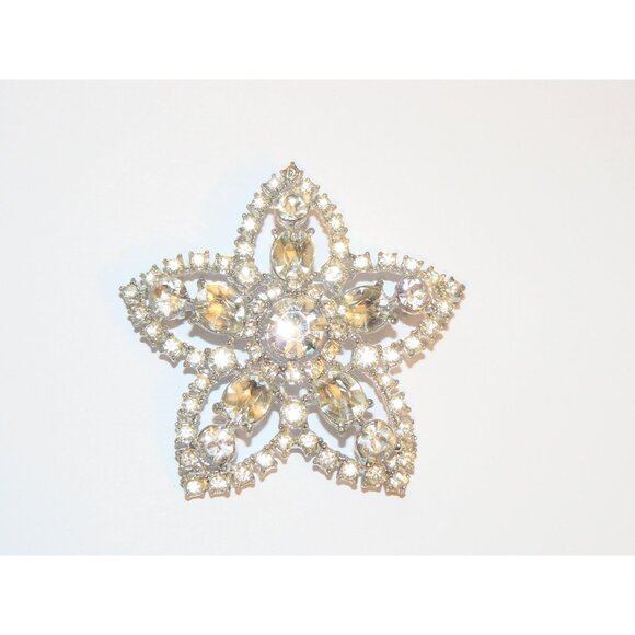 Shiny Star Shaped Large Brooch, Star Brooch, Rhinestone Brooch - Picture 2 of 8